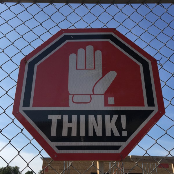 THINK stop sign